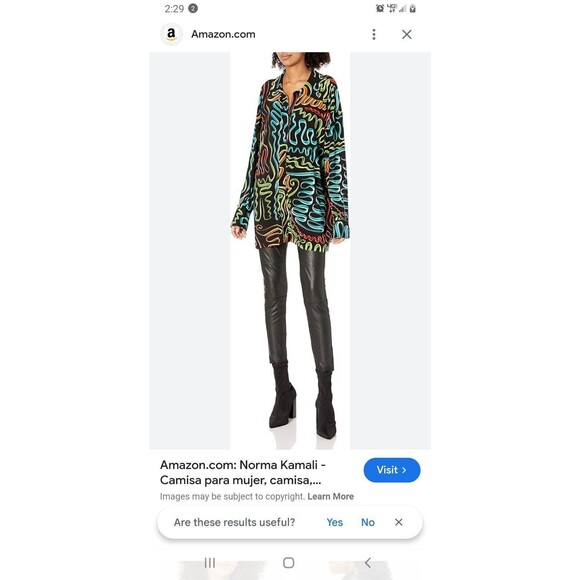 Norma Kamali NWToversized funky boyfriend shirtBlackwteal,green,orange,red sz lg - Picture 8 of 8